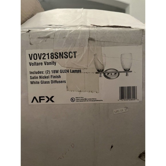 Vanity Light Fixture with 2 Lights-Satin Nickel Finish - Picture 6 of 7